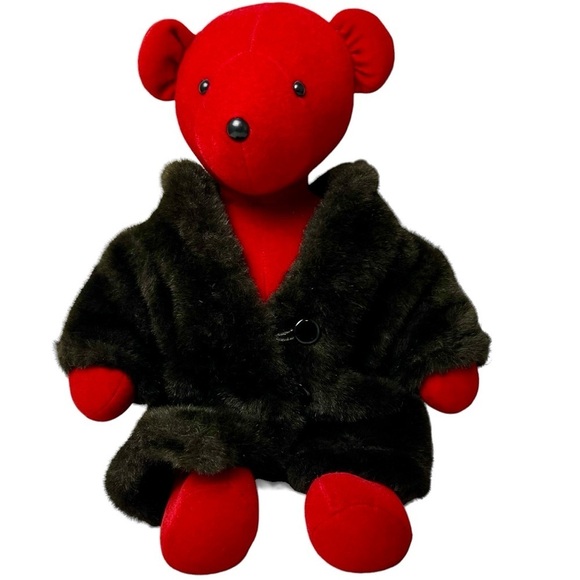 Red Bear 1979 North American Company & 1983 Lauren Bearcall Fur Coat USA Made - Picture 2 of 15